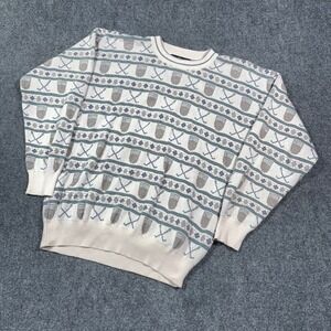 VTG Cape Isle‎ Knitters Golf Sweater Mens S Texture Knit Preppy Grandpa Granola